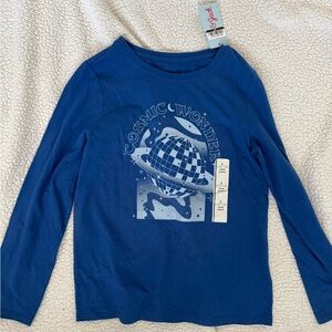 Cat & Jack Blue Cosmic Planet Long Sleeve Tee